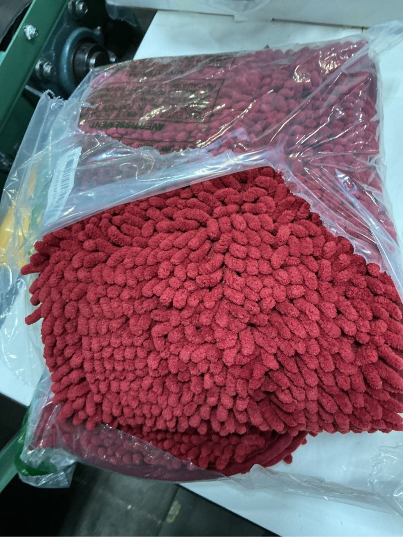Condition photo showing Good Condition for olanly dog door mat for muddy paws 47x17, absorbs moisture and dirt, absorbent non-slip washable doormat, quick dry chenille mud mat for dogs, entry indoor entryway carpet for inside floor, burgundy burgundy solid 47" x 17"