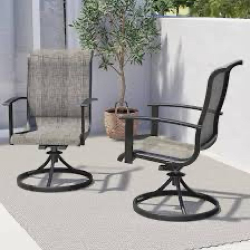 Outdoor Swivel Dining Armchair (set Of 2) INCOMPLETE 