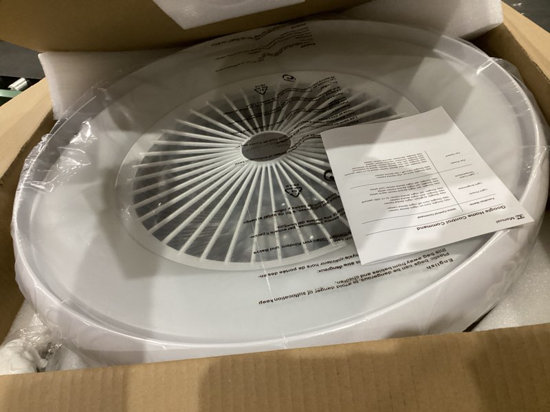 Condition photo showing Good Condition for 24" bladeless ceiling fan with rgb light remote, smart led ceiling fans with voice/app control, modern low profile dimmable light ceiling fan for bedroom living room white white & rgbcw