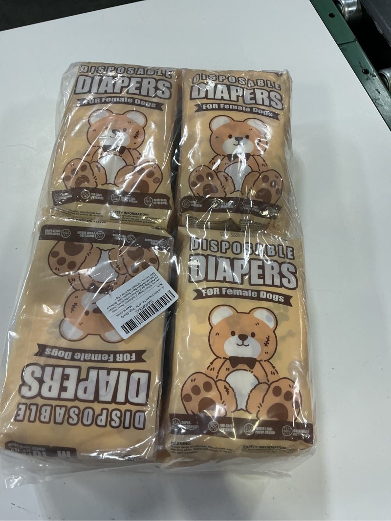 Condition photo showing New/Like New for dono dog diapers female-40pcs, disposable pull it up diapers for dogs female with 360° stretchy waist, diapers for doggie in heat period, super absorbent leak-proof puppy diaper for dogs, elderly m (waist11.5"-19.5") 40.0