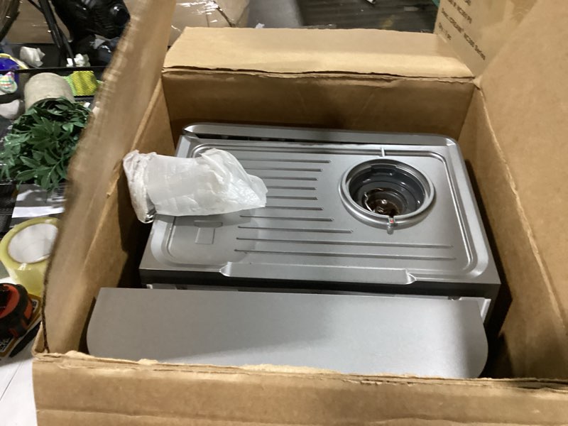 Condition photo showing As Is for 20 bar espresso machine with grinder & milk frother steam wand, 58mm expresso coffee machines, stainless steel coffee maker for cappuccino and latte, perfect for home and café use silver
