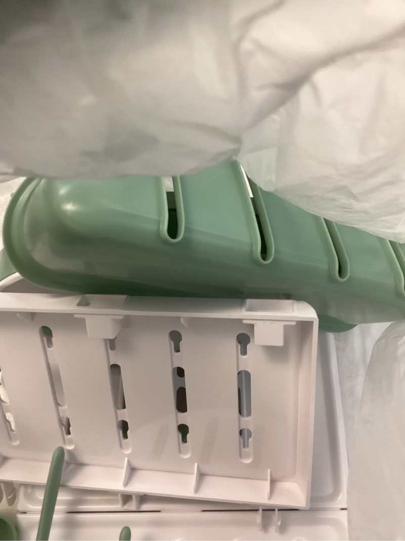 Condition photo showing As Is for momcozy baby bottle drying rack for 18 bottles, space saving countertop vertical rack for baby accessories & pump parts, detachable travel drying rack with brush holder