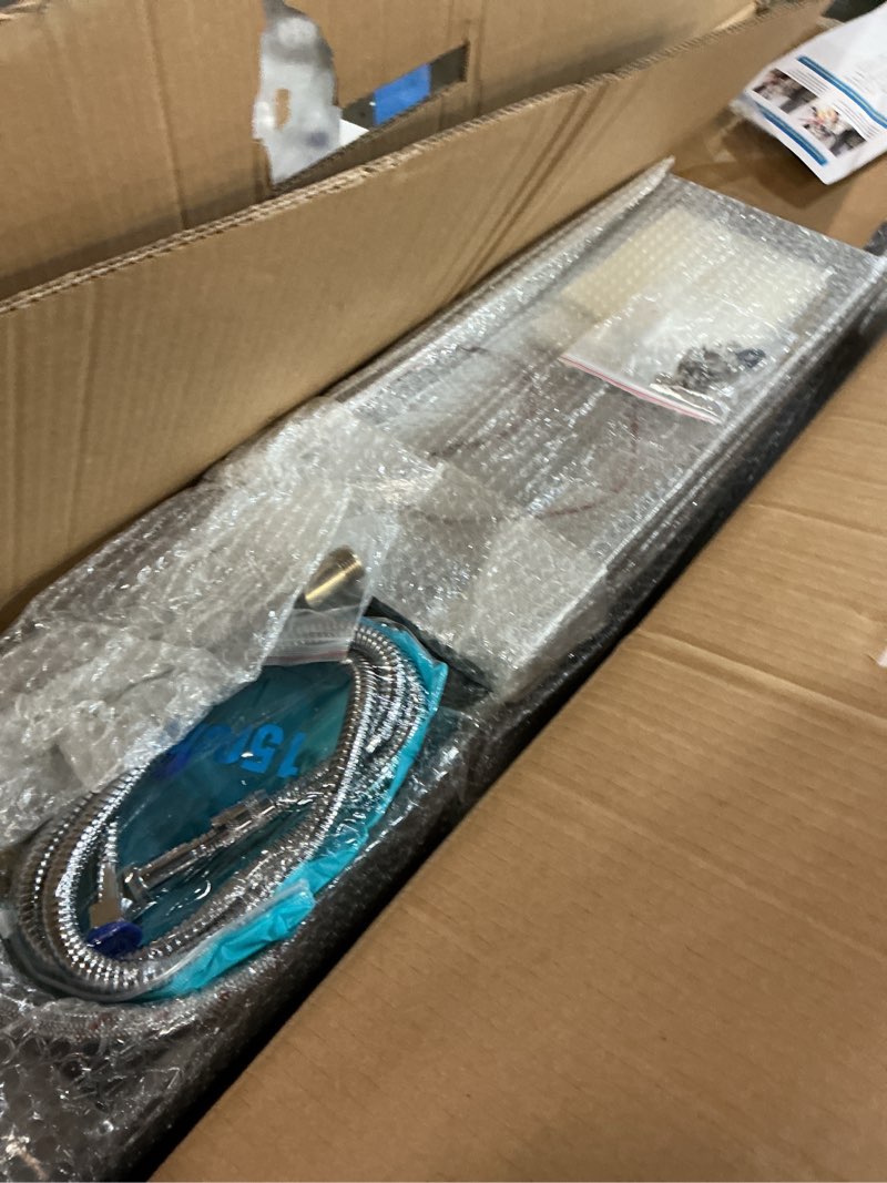 Condition photo showing Good Condition for AlenArt Shower Panel LED Shower Tower System with Rainfall Waterfall Shower Head, 4 Body Massage Jets,Hand Shower Sprayer and Tub Spout Stainless Steel, Brushed Nickel