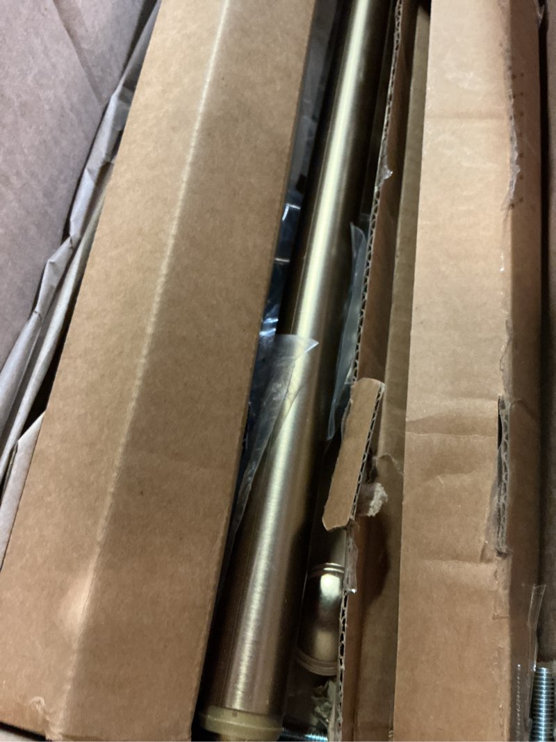 Condition photo showing Good Condition for ivilon window curtain rod decorative end cap design, 1 inch rod, 28 to 48 inch. warm gold 28" to 48" warm gold