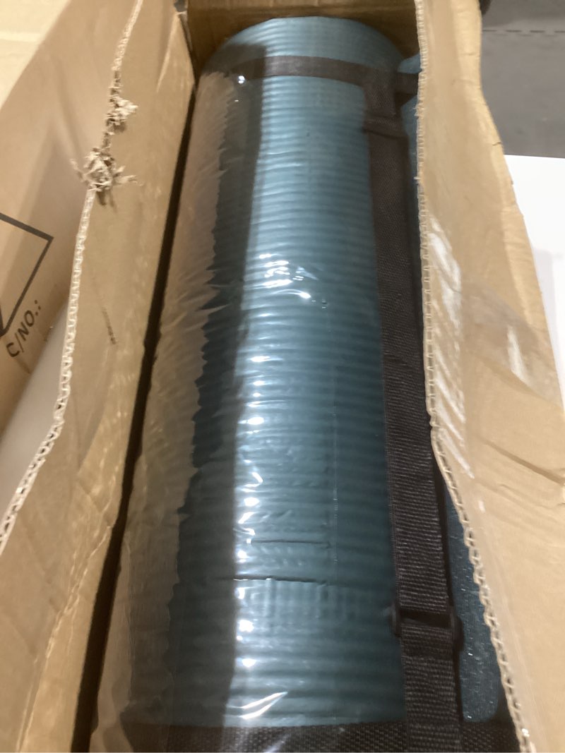 Condition photo showing New/Like New for BalanceFrom Yoga Mat 1-Inch Extra Thick High-Density Exercise Mat with Non-Slip Surface & Carry Strap for Men & Women Tear-Resistant Pilates Workout Mat for Home Gym, Floor Fitness, Multiple Colors Navy Blue