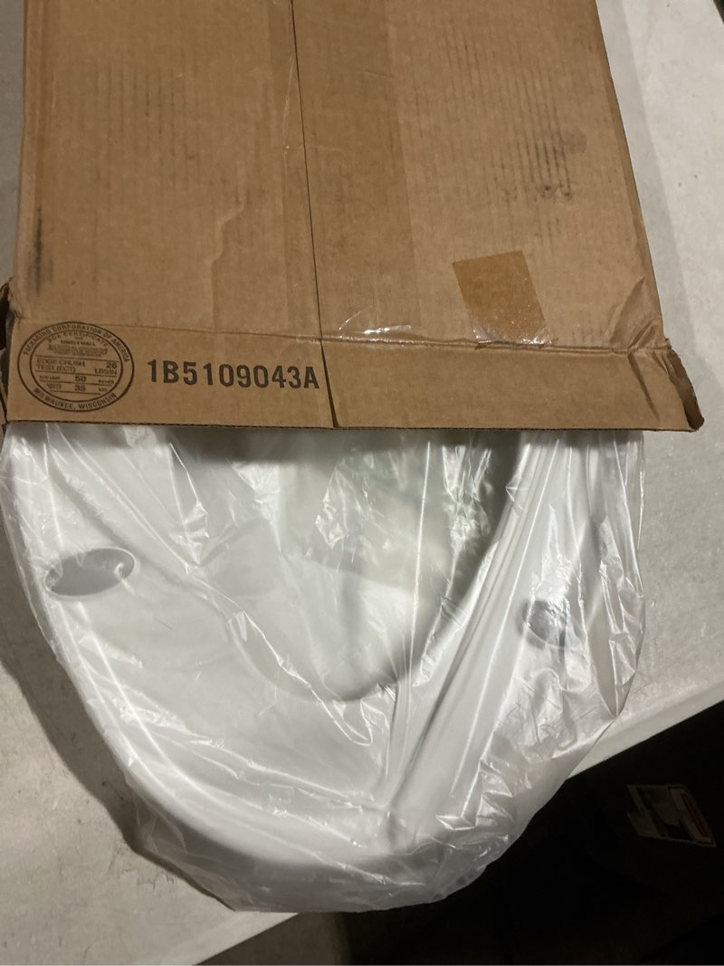Condition photo showing As Is for Mayfair Preston Easy to Clean Single Hinge Toilet Seat, Modern Slow Close Plastic Toilet Seat, Made in USA, Elongated, White Elongated Modern Hinge