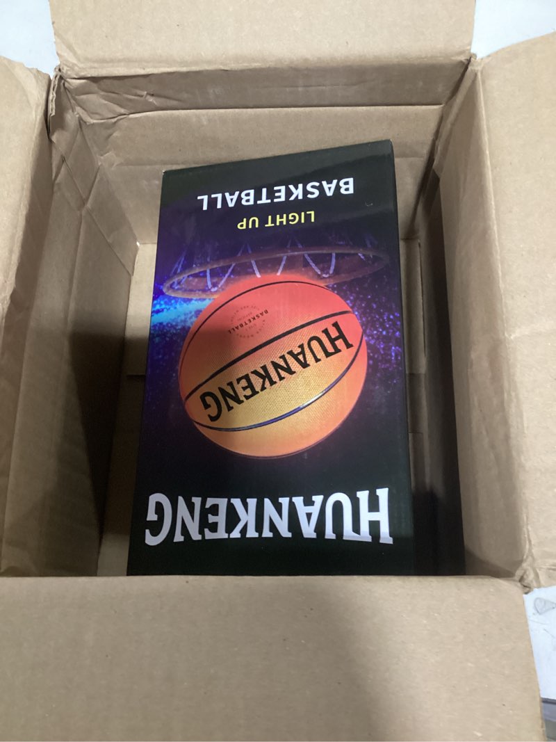 Condition photo showing As Is for Upgrade Rechargeable Glow in The Dark Ball Toys Birthday Gifts for 6 7 8 9 10 11 12 13 14 15 Year Old Boys, Sports and Outdoors Light Up Ball Games for Teen, Kids Boys Toy Stuff Ages 6-15 Size 7 Basketball