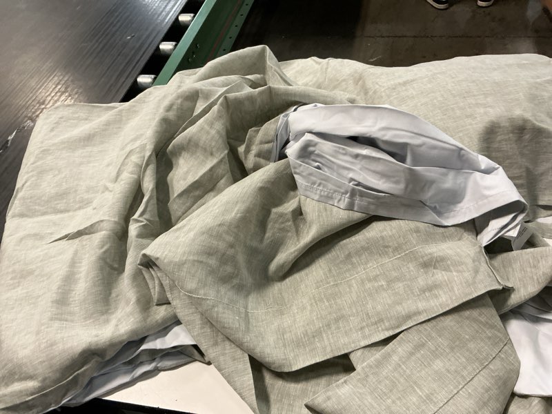 Condition photo showing Good Condition for european linen true blackout curtain - single panel color sage size 96x108