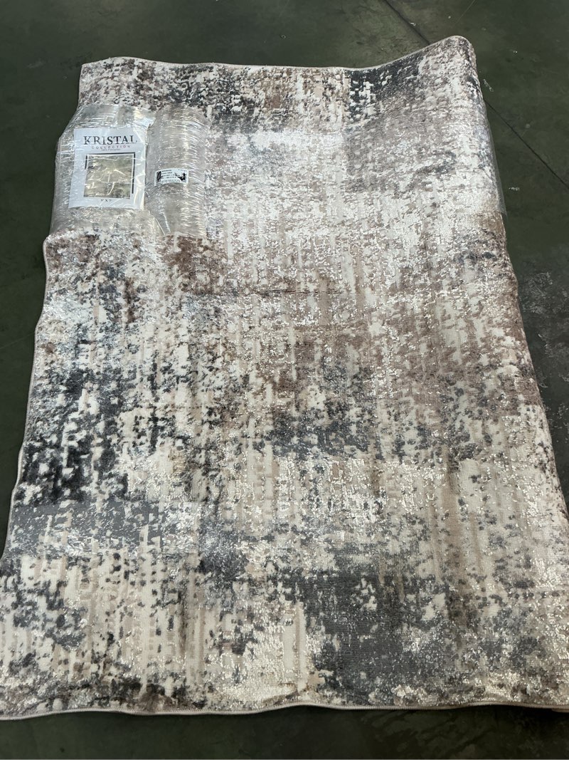 KRISTAL area rug 5’x7’ grey / L. beige 