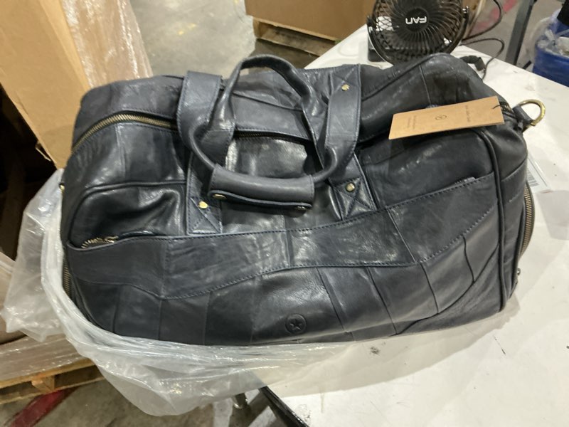 Condition photo showing New/Like New for aaron leather duffle bag for men, 30l overnight weekender garment duffel bags for travel, carry on mens weekend bag for traveling, gym, luggage bag, perfect classic gift for father's day - navy blue