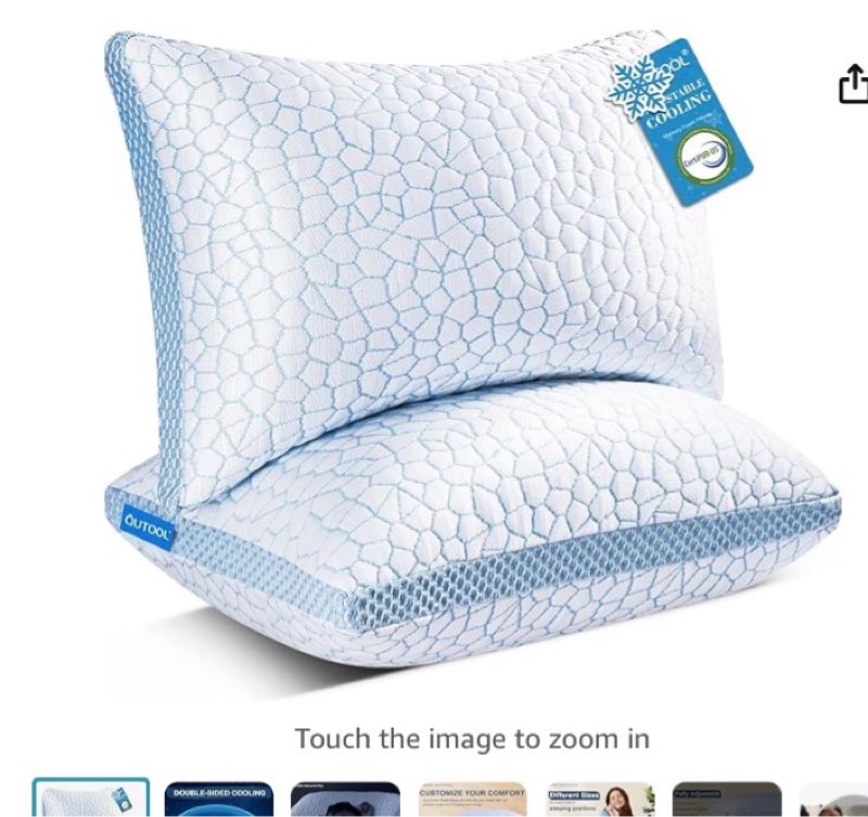 QUTOOL Enhanced Cooling Pillows King Size Set of 2, CertiPUR-US Shredded Memory Foam Pillows 2 Pack for Hot Sleeper, Adjustable Bed Pillow for Side, Back, Stomach Sleepers Support Yet Soft, Home Gifts