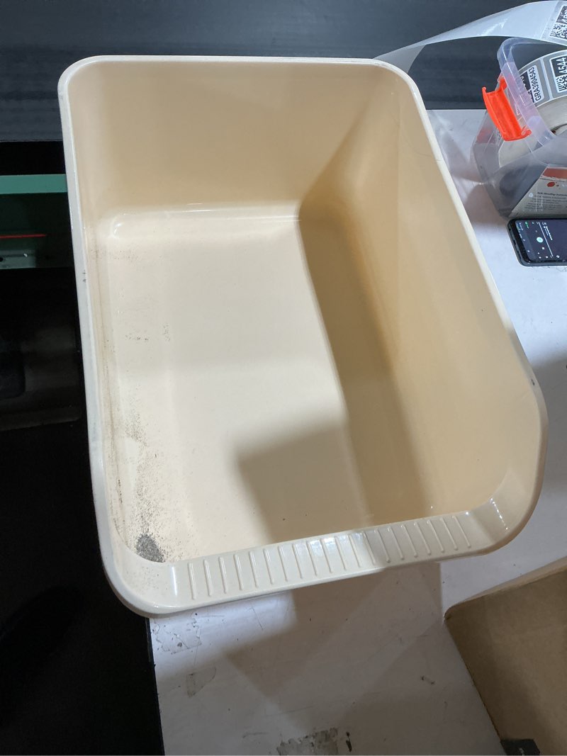 Condition photo showing As Is for spacetime large cat litter box with high sides,cat boxes for indoor cats,cat
