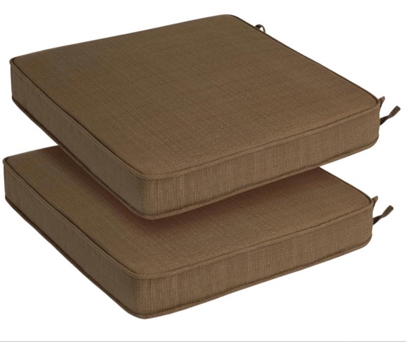 Outdoor Chair Cushions 18x18 Inch,Set of 2,Water Resistant Chair Pads with Ties,Square Seat Cushion 18"x18"x2.5",Patio Chair Cushion for Garden,Backyard Furniture(Antique Beige)