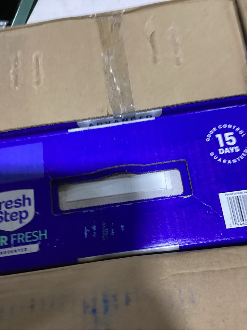 Condition photo showing New/Like New for fresh step advanced ever fresh multi cat clumping cat litter, unscented, low dust, odor control with ammonia block tech, compatible in automatic litter boxes, 32 lb. (2 x 16 lb.)