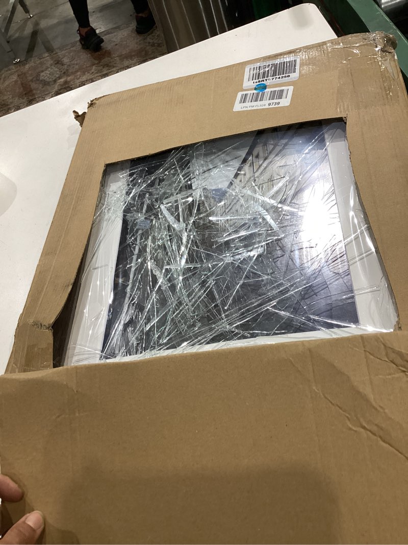 Condition photo showing As Is for (broken glass) picture frame, tempered glass - horizontal and vertical for wall display - great for wedding photos, family portraits, posters, 1 pack