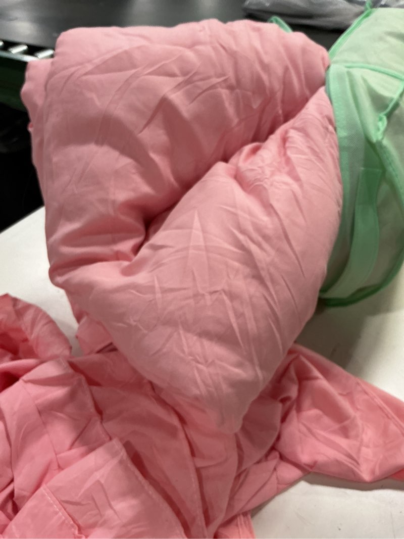 Condition photo showing As Is for bedelite pink queen comforter set - 3 pieces boho pintuck bedding comforter sets, lightweight soft & warm bed comforter with 2 pillowcases for all season,valentines day | valentines day, multiple color, modern comforter, high quality pink queen(88"x88")