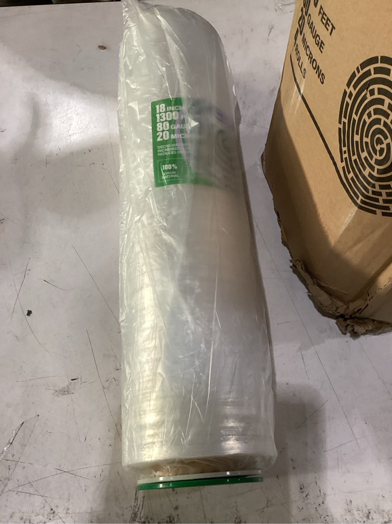 Condition photo showing New/Like New for stretch wrap for moving with wrap holders - 18in wide, 1300ft plastic stretch wrap roll for packing, wrapping furniture, pallet, luggage,