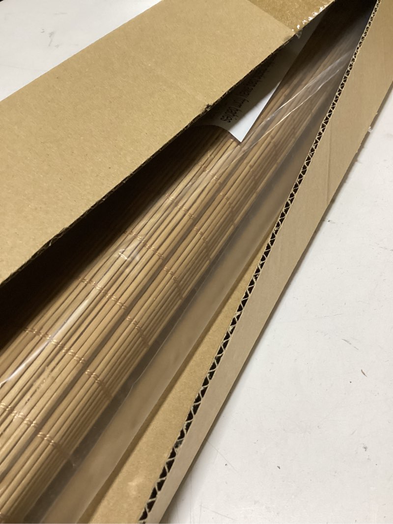Condition photo showing Good Condition for LazBlinds Cordless Bamboo Blinds, Roll Up Shades for Windows, Light Filtering Hanging Window Blinds, Bamboo Shades for Patio Indoor/Outdoor Porch, 36'' W x 72'' H, Carbonized Carbonized 36'' W x 72'' H