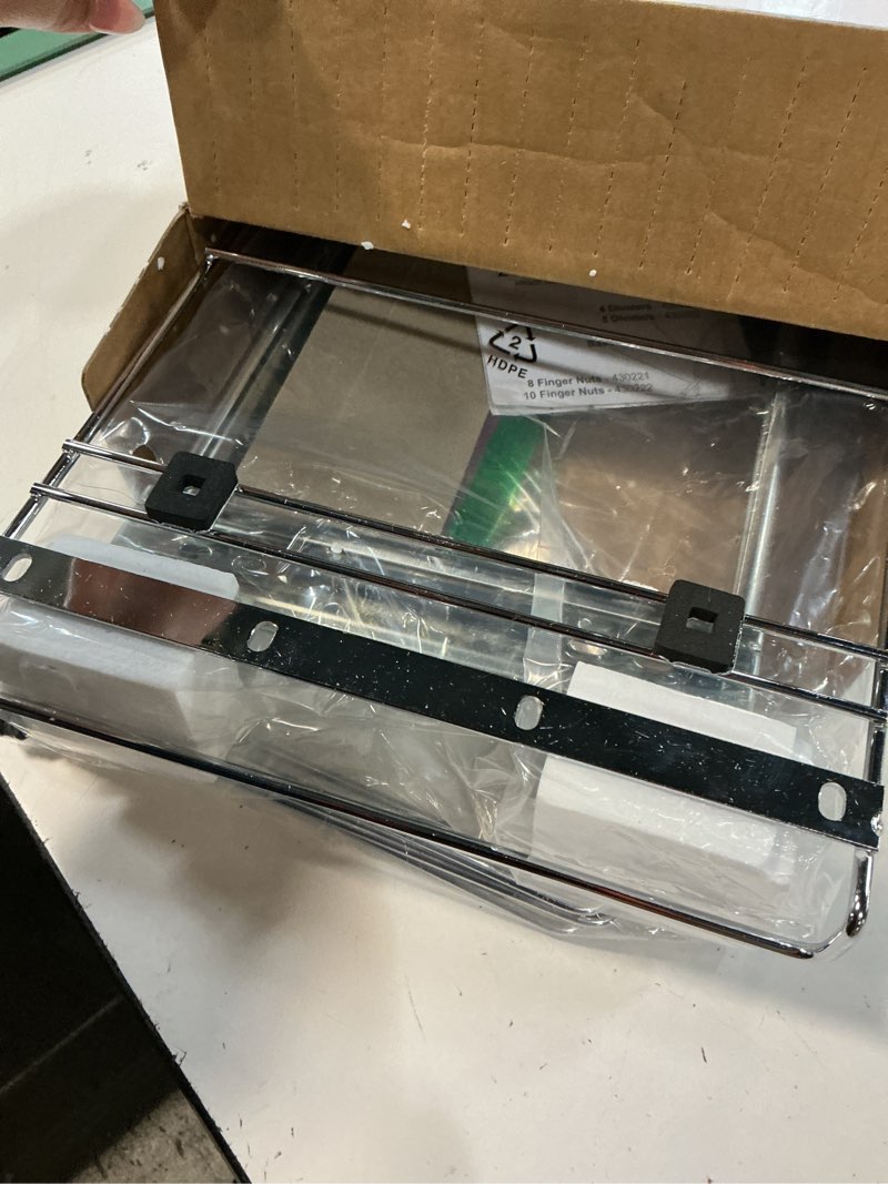 Condition photo showing Good Condition for lynk professional® slide out cutting board, bakeware, and tray organizer - lifetime limited warranty - pull out kitchen cabinet organizer - 10 inch wide x 21 inch deep - chrome