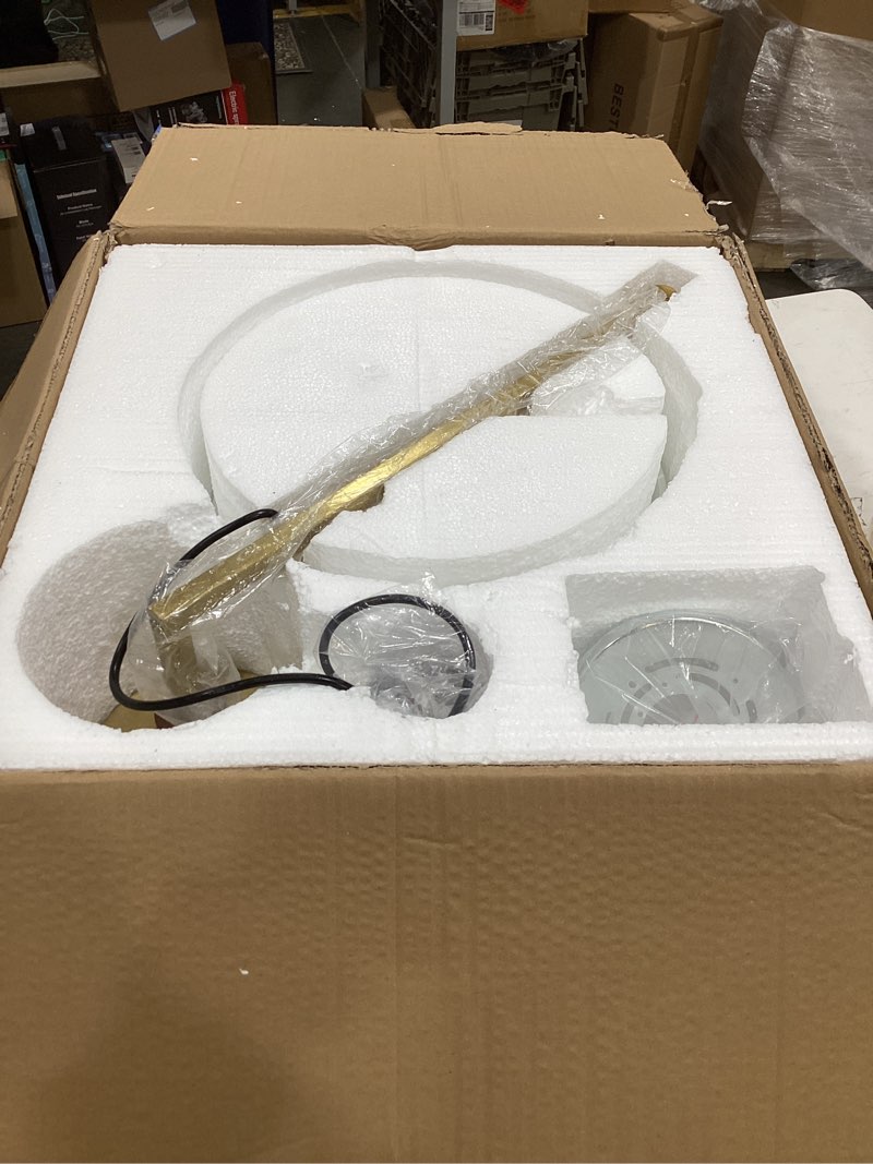 Condition photo showing New/Like New for Adjustable Pendant Light Fixture, Industrial Swing Arm Hanging Light with Glass Shade, Dome Ceiling Pendant Light in Chrome