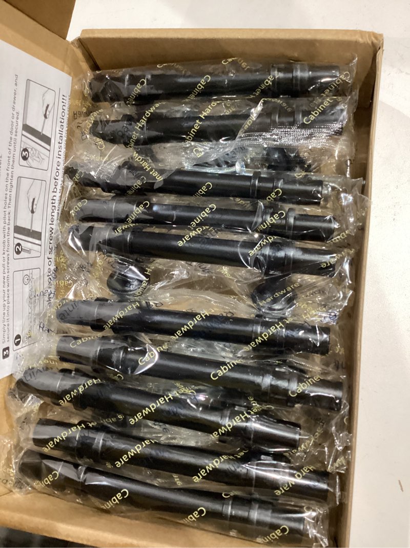 Condition photo showing Good Condition for Ravinte 10 Pack 5 Inch Cabinet Pulls Kitchen Cupboard Handles with Round Base Matte Black Drawer Pulls Cabinet Handles 5" Length, 3" Hole Center 10 5" Length,3" Hole Center