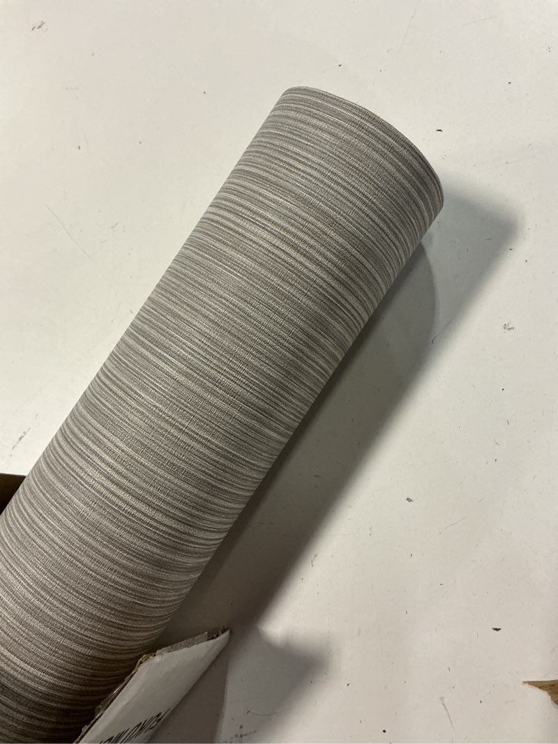 Condition photo showing Good Condition for fuku mon grasscloth fabric wallpaper 24" x 394" textured mocha gray thick linen classic neutral grassweave contact paper for walls cabinets bedroom counter top liners fireplace