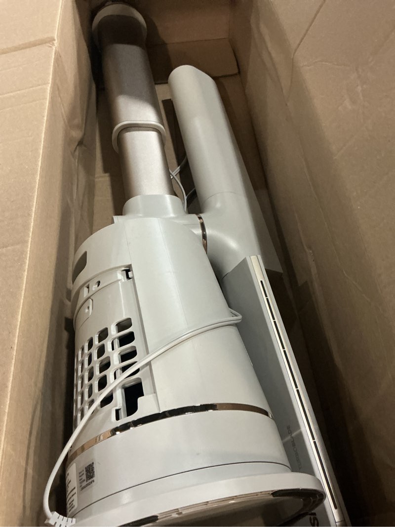 Condition photo showing Good Condition for shark turboblade fan—ultra-customizable bladeless tower fan, pivots, twists, oscillates 180°, circulates and propels air, 10 noise levels + 10 speeds, easy to clean, dove, tf202swh