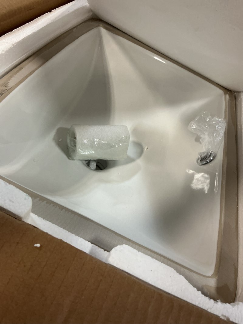 Condition photo showing Good Condition for undermount bathroom sink rectangle, hugsleek interior bowl size 16 x 12 inch white porcelain ceramic vessel sink under counter exterior size 18x14in rectangular bath sink basin lavatory fireclay 16"x12" white undermount
