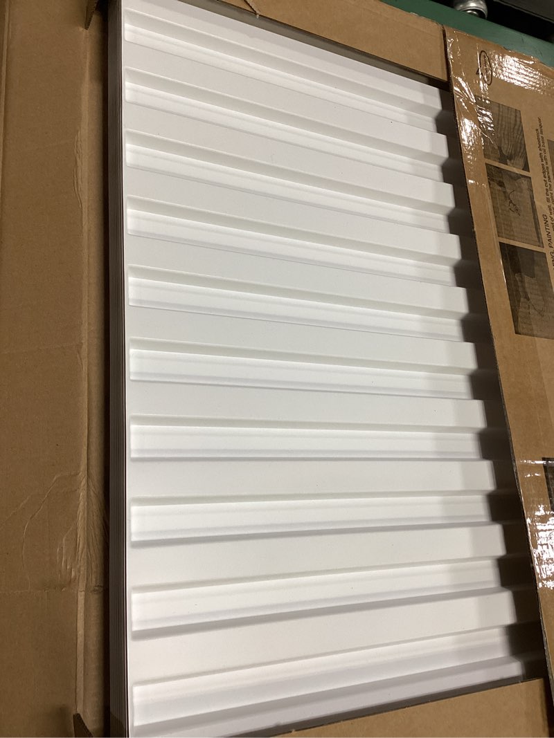 Condition photo showing Good Condition for Art3d Slat Wall Panel, 3D Fluted Textured Panel 12-Tile 19.7 x 19.7in. - White