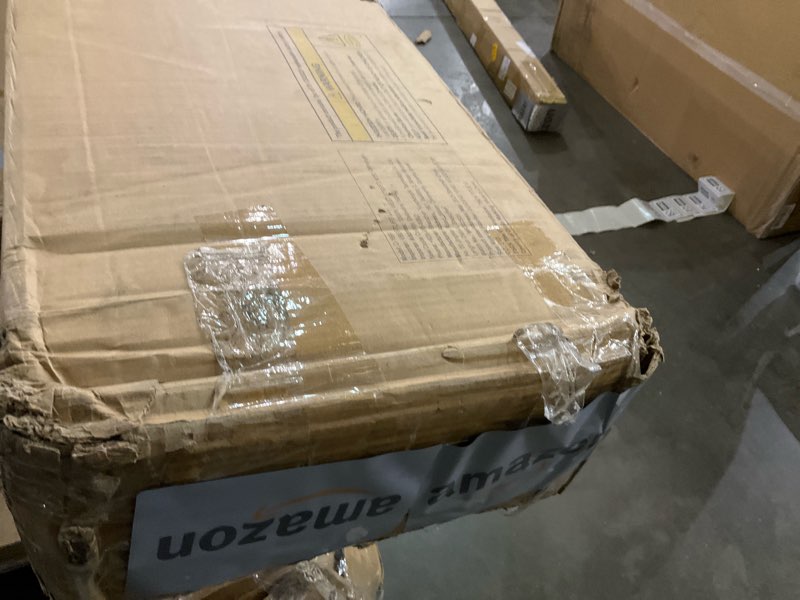 Condition photo showing As Is for Daybed with Trundle and LED Light, Heavy Duty Metal Twin Bed Frame with Upholstered Storage Headboard & Charging Station, Day Bed Pop Up Trundle Bed Twin for Living Room,Bedroom and Guest Room, Brown Brown Twin