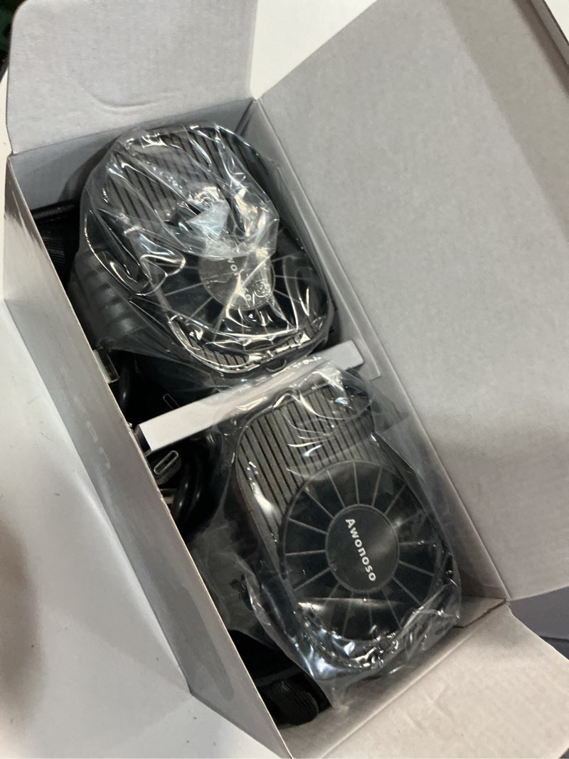 Condition photo showing New/Like New for awonoso 10000rpm portable waist fan clipped in wearable belt personal fan, 10000mah minimum gear endurance up to 20 hours, 3 speed neck fan, desk fans (black) (black)