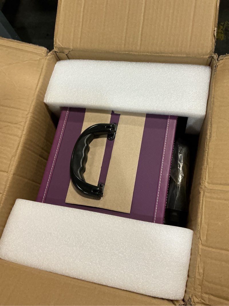 Condition photo showing New/Like New for frenessa rolling nail case wheeled manicure storage case polish organizer professional makeup trolley for studio or travelling nail technician artists cosmetologist stylist - vegan leather purple rolling