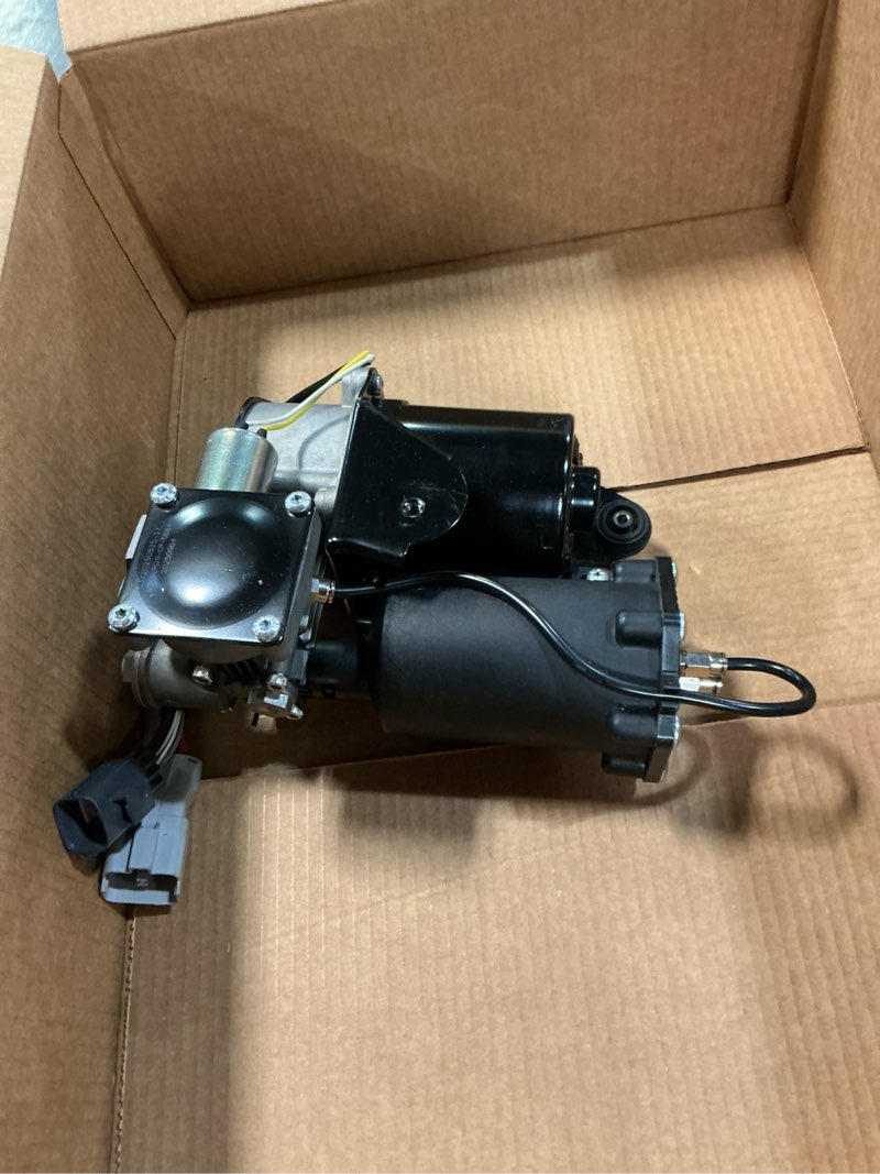 Condition photo showing As Is for lr023964 air suspension compressor pump replacement for land rover range rover sport 2006-2013, land rover lr3 2005-2009, land rover lr4 2010-2013, with 6 pins connector #lr015303