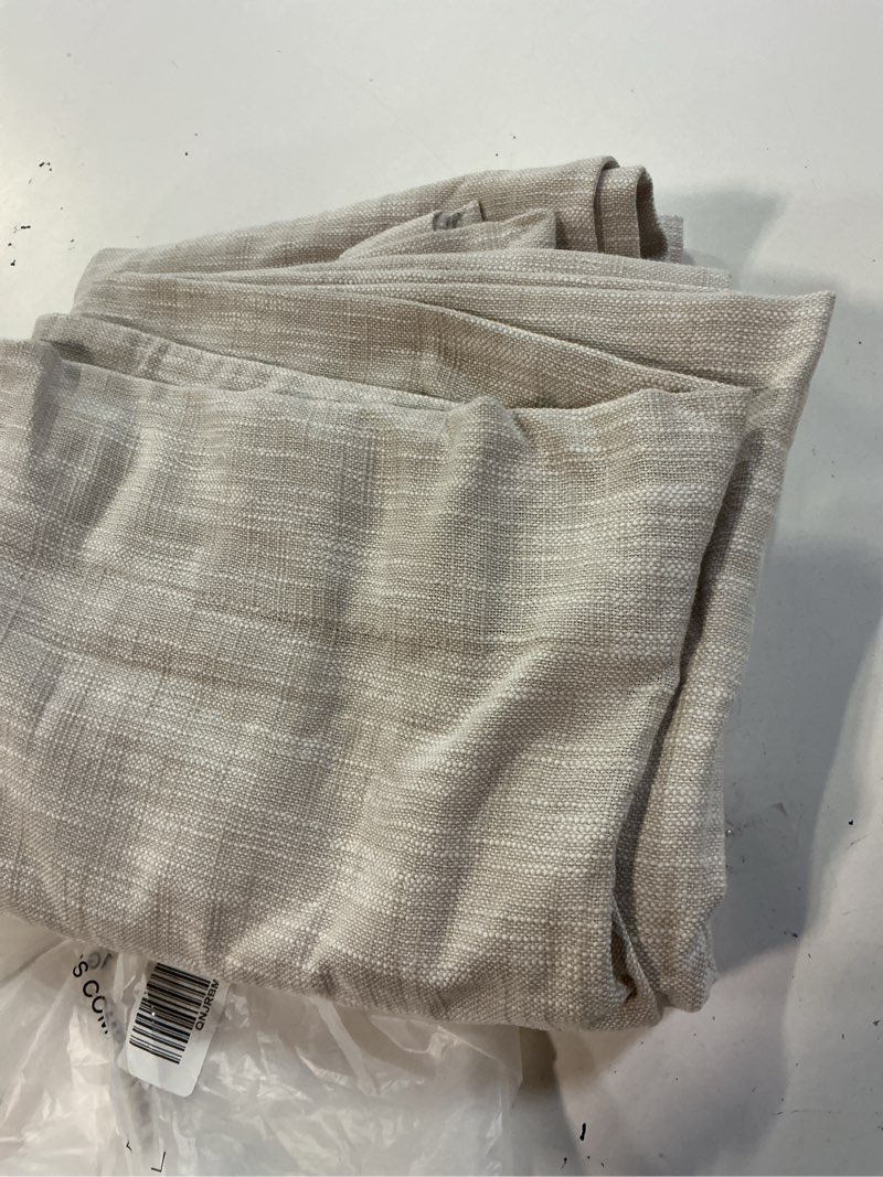 Condition photo showing Good Condition for quince cotton slub room darkening curtain - single panel  1 panel natural 48”x 96” 