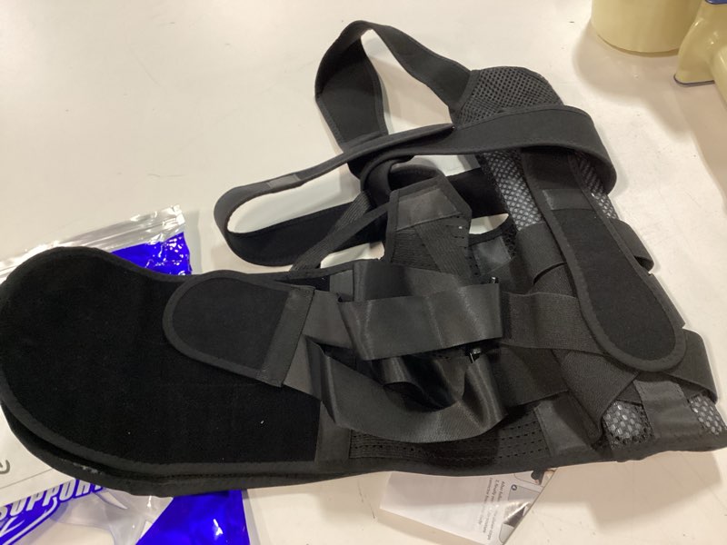 Condition photo showing Good Condition for posture corrector for women & men, back brace advanced full back support for upper & lower back pain relief, spine, neck, and hump, x-style medical-grade lumbar support system with adjustable shoulder straightener and breathable design for long sitting and exercise black medium (waist 35"-39")