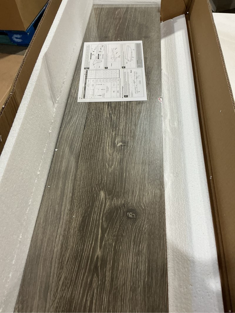 Condition photo showing New/Like New for 32 inch floating shelves for wall 2 pack, 8"d wood grain bathroom shelves grey oak finish 32"wx8"dx1.2"h, 2pack