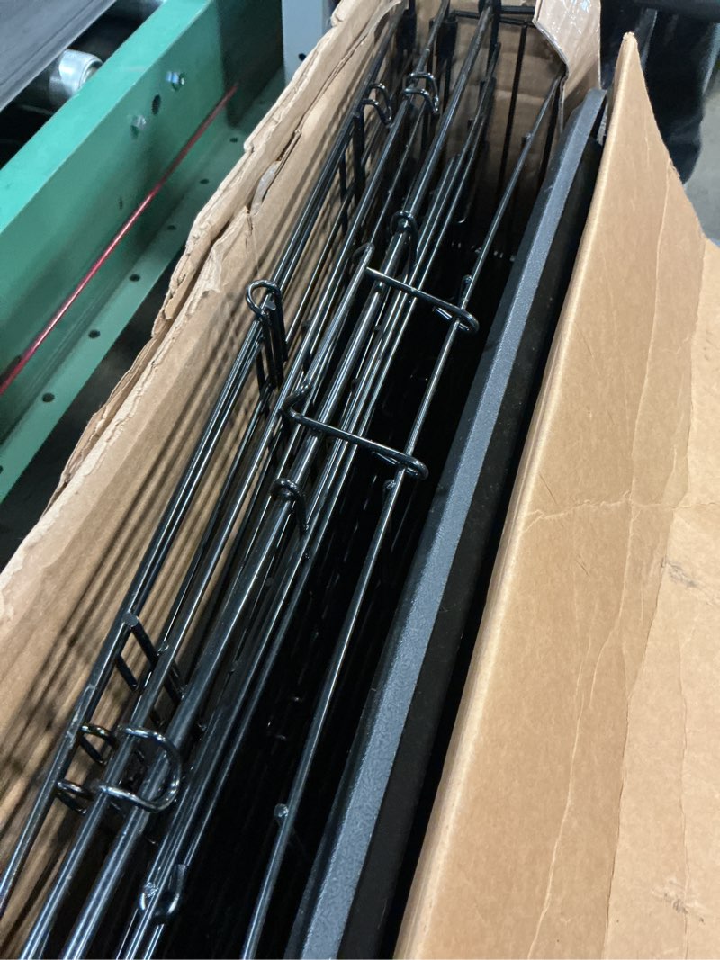 Condition photo showing Good Condition for Amazon Basics Durable, Foldable, Collapsible, Portable Metal Wire Dog Crate with Tray, Single Door with Divider Panel, Easy to Assemble & Clean, 36 x 23 x 25 in, Black 36 x 23 x 25 in Single Door w/ Divider