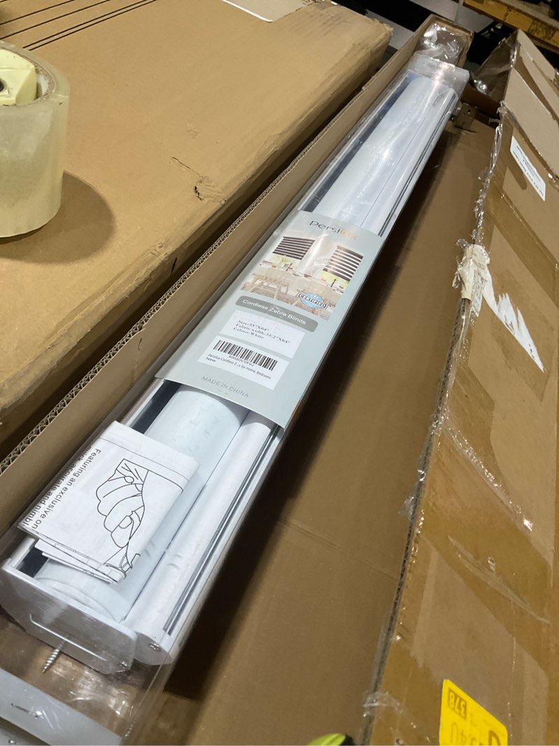 Condition photo showing Good Condition for persilux cordless zebra blinds for windows free-stop roller windows shades (35" w x 64" h, white) dual layer light control for day and night, light filtering sheer shades for home, bedroom 35"w x 64"h white
