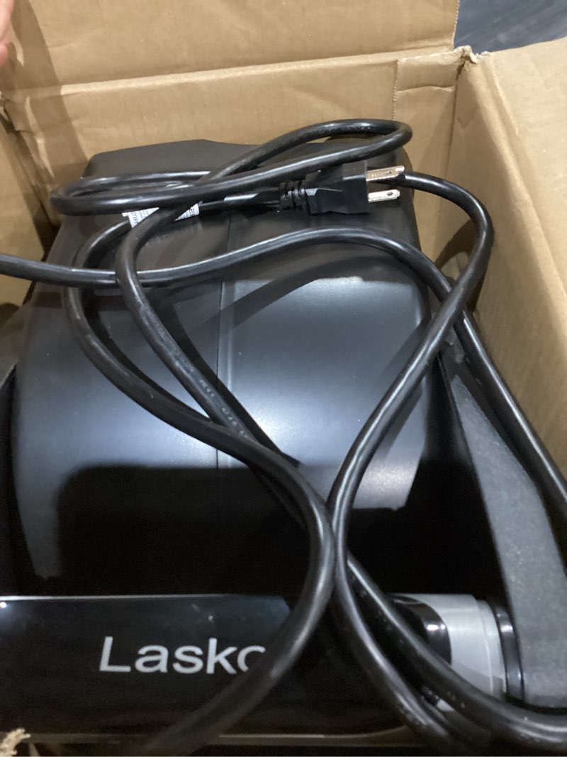 Condition photo showing Good Condition for lasko high velocity fan, 15", 375 cfm, professional utility pivoting blower fan with 3 speeds, 2 accessory outlets, 120v, black, model u15617 modern