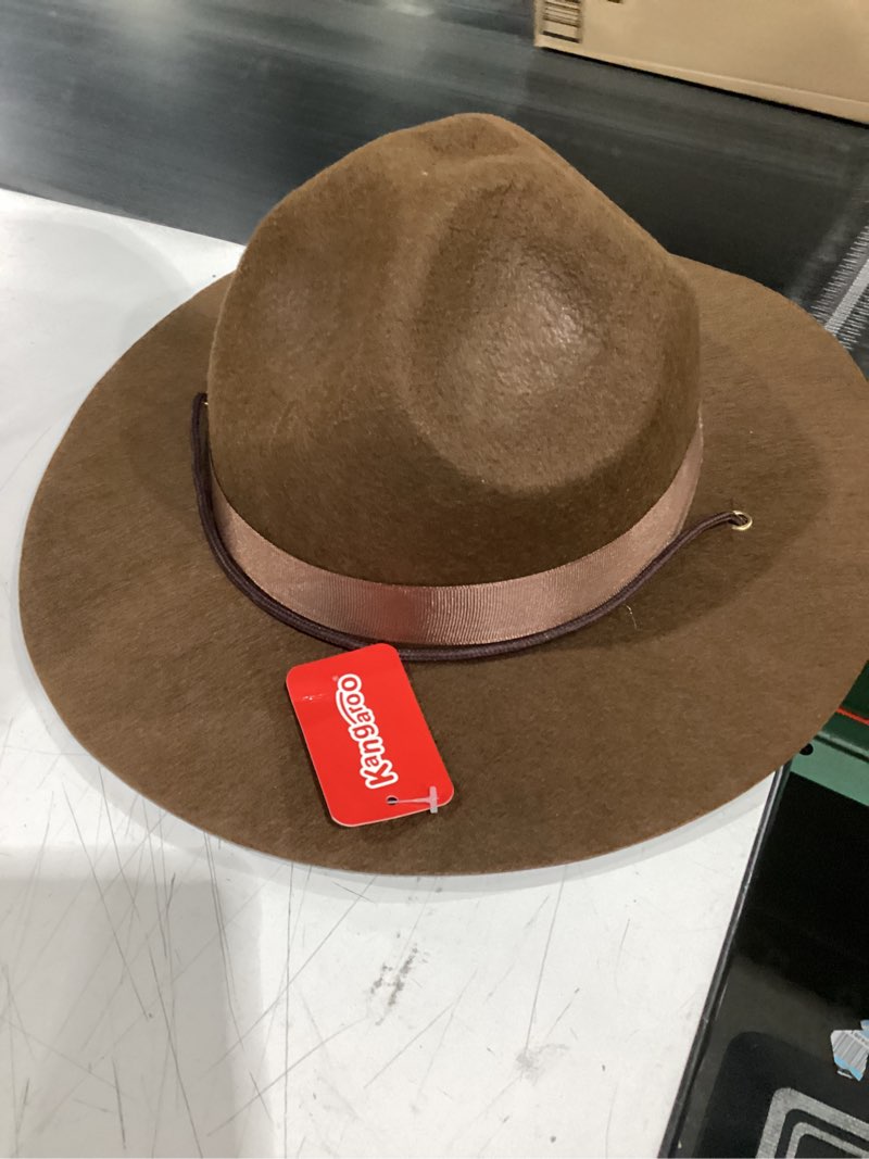 Kangaroo Park Ranger Brown Hat - Campaign Smokey Bear Fedora Adventure Hat for Men - Halloween Cospl