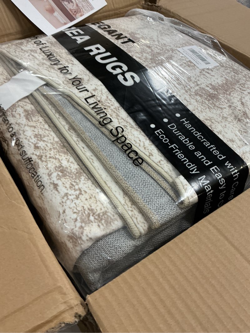 Condition photo showing Good Condition for soalmost 10x14 area rugs for living room, non slip machine washable vintage rugs, low pile lightweight large rug for bedroom, dining room, home office beige beige 10' x 14' (rectangular)