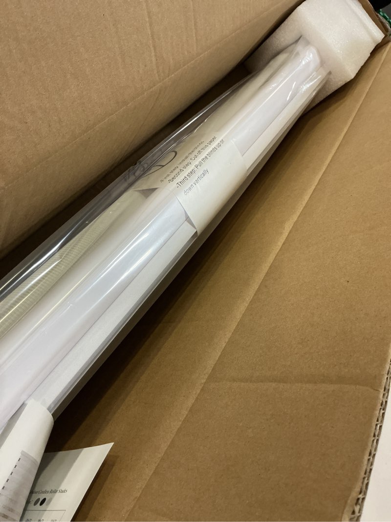 Condition photo showing New/Like New for zoksun cordless zebra blinds for windows, 35" w x 72" h living room zebra roller shades blinds for windows, sheer or privacy light control, day and night window shades for home, office, white