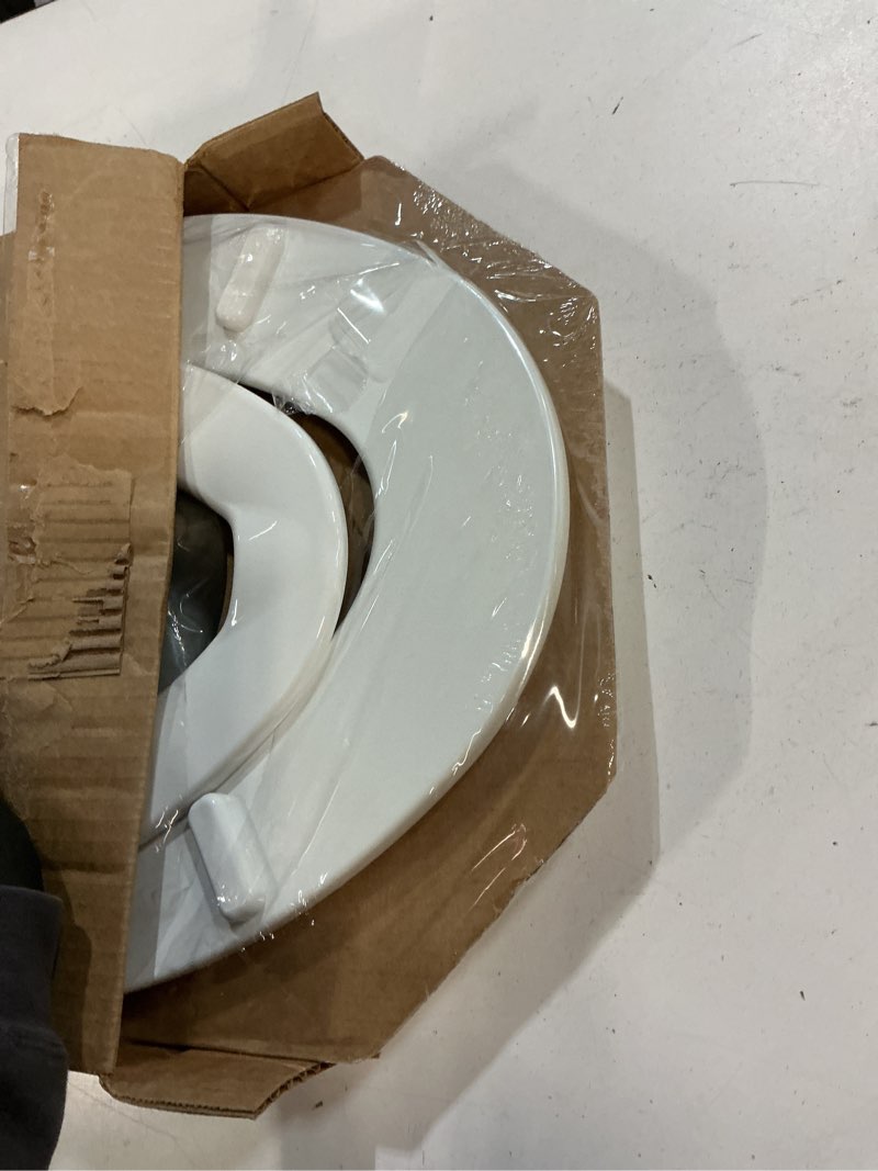 Condition photo showing Good Condition for mayfair nextstep2 toilet seat with toddler potty training seat built-in, slow close, easy clean, magnetic removable kids seat, made in usa, elongated, white