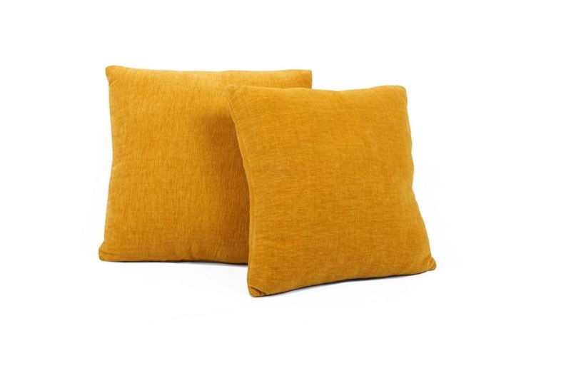 mainstays 18" x 18" solid chenille yellow polyester decorative pillow set (2 count)