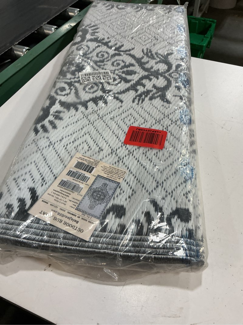 Condition photo showing Good Condition for outdoor rug - 5x7 black, reversible recycled plastic straw outdoor patio rugs clearance waterproof large rv camper mats 507 black, white 5' x 7' (rectangular)