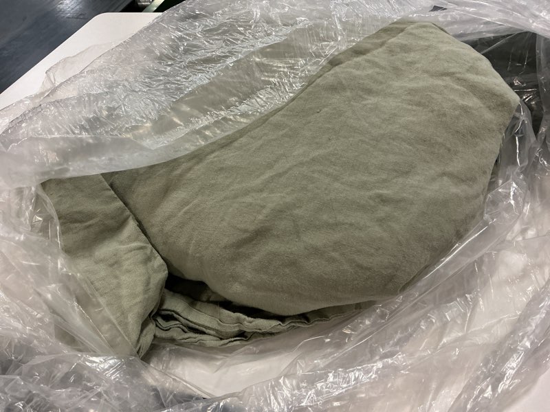 Condition photo showing Good Condition for european linen duvet cover set, king/cal king, willowleaf