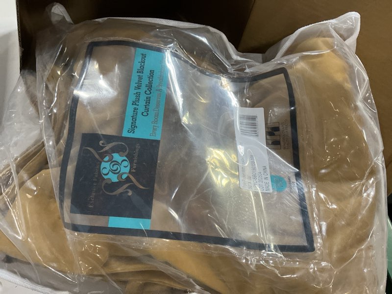 Condition photo showing Good Condition for hpd half price drapes signature plush velvet blackout curtains for bedroom (1 panel), 50w x 108l hotel black out curtains for living room, thermal insulated blackout curtains, apple cider gold apple cider gold 50"w x 108"l (pack of 1)