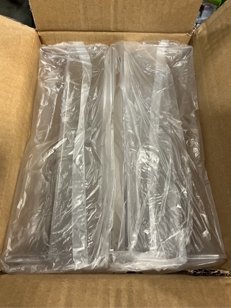 Condition photo showing New/Like New for 4 pack acrylic brochure holder 8.5 x 11 inches, clear acrylic literature holder, plastic flyer stands for displaying magazines, pamphlets, documents, booklets, menu, journals countertop organizer 4 pack8.5 x 11 inches