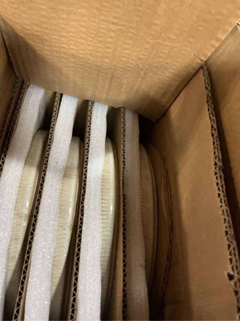 Condition photo showing New/Like New for stoneware dinnerware sets, plates and bowls sets for 4, 12-piece ribbed dishes – chip & scratch resistant, microwave and dishwasher safe tableware, beige beige 4-set(12pcs)