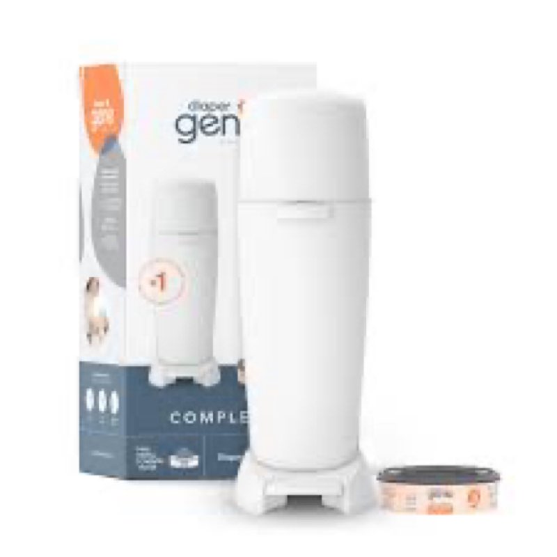 Playtex Diaper Genie Complete Pail with Built-In Odor Controlling Antimicrobial, Includes Pail & 1 R
